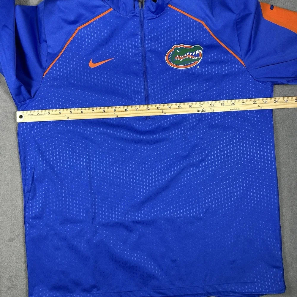 Nike Florida Gators 1/4 Zip Pullover Jacket Blue Orange NCAA Men's L Insulated